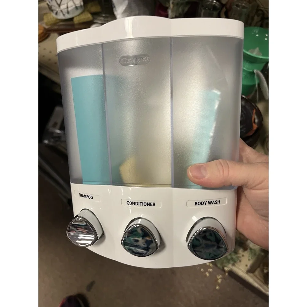 Better Living Products 3-Chamber Shampoo Conditioner‎ Body Wash Wall Dispenser